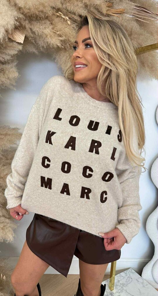 DESIGNER NAME SWEAT 773 BEIGE DESIGNER NAME SWEAT 773 BEIGE