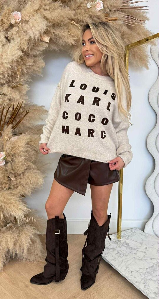 DESIGNER NAME SWEAT 773 BEIGE DESIGNER NAME SWEAT 773 BEIGE