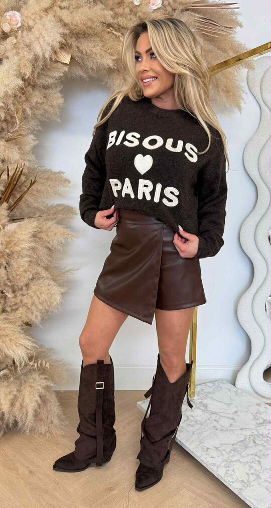 BISOUS PARIS SWEAT 340 CHOCO BISOUS PARIS SWEAT 340 CHOCO