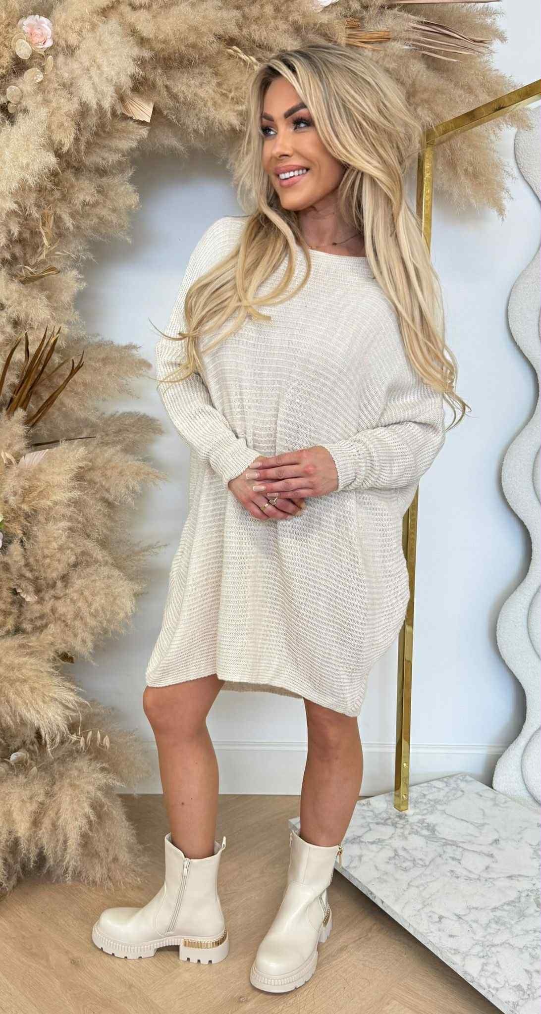 OVERSIZED RIBBEL TRUI BEIGE