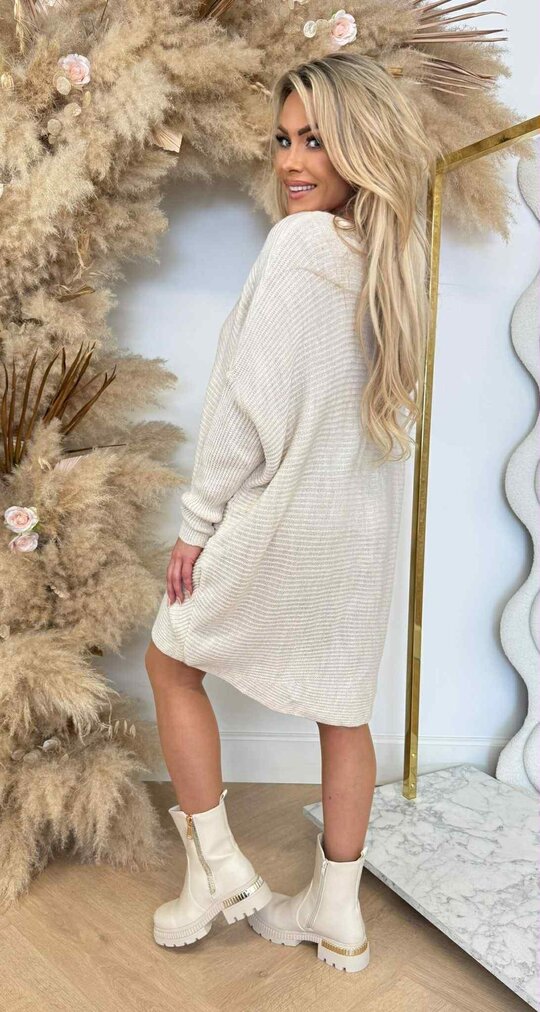 OVERSIZED RIBBEL TRUI BEIGE OVERSIZED RIBBEL TRUI BEIGE