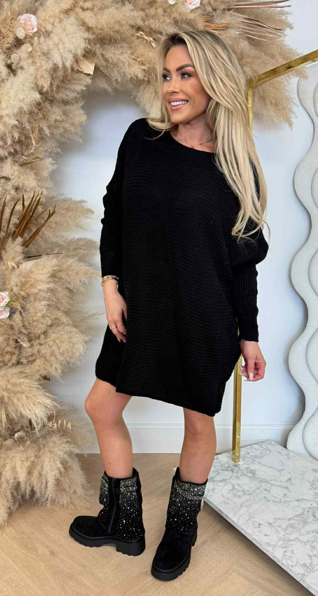 OVERSIZED RIBBEL TRUI BLACK