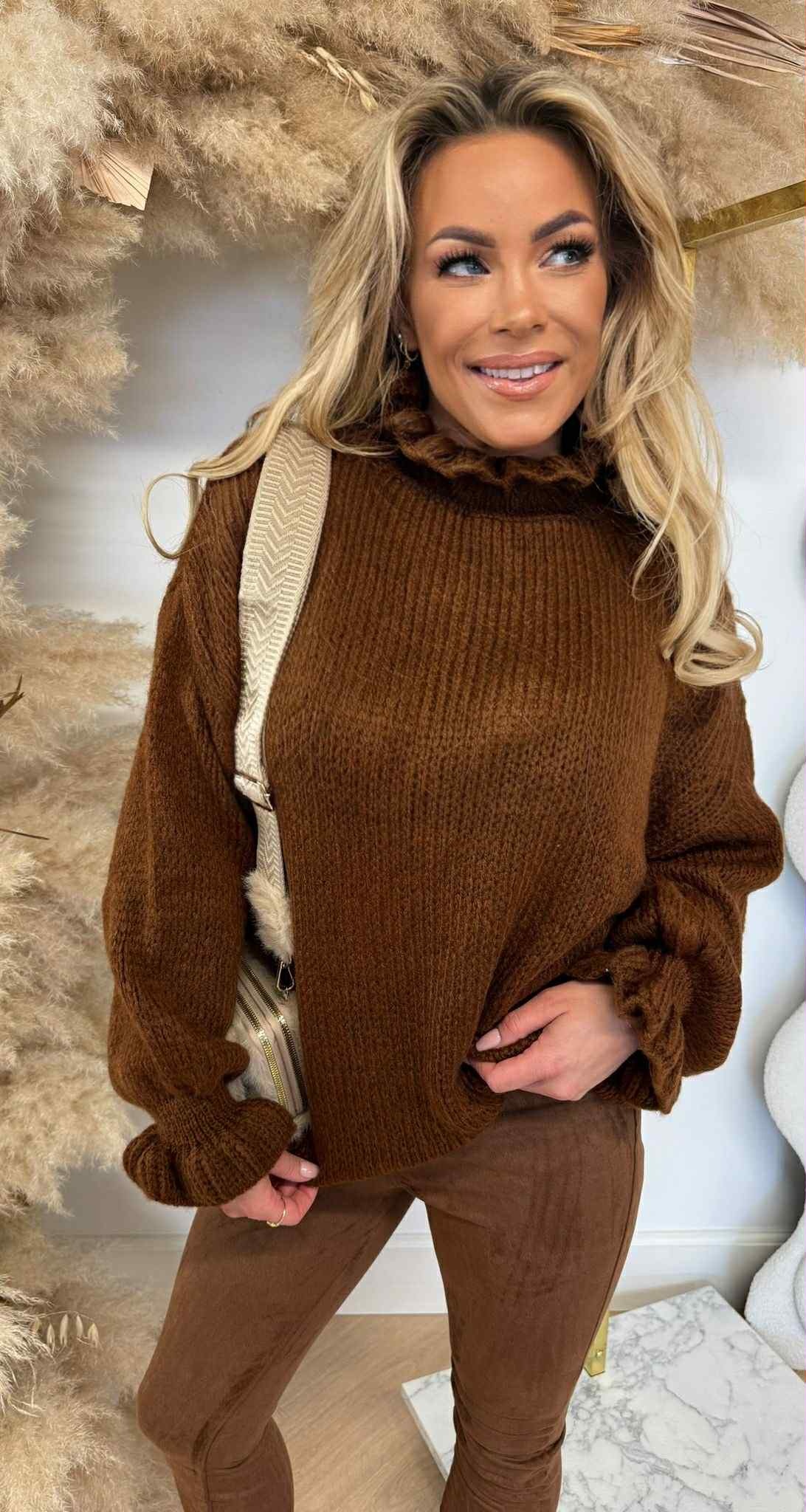 RUFFLE BASIC SWEAT CHOCO *L*