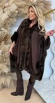 FAKE FUR PONCHO 96120 COFFEE FAKE FUR PONCHO 96120 COFFEE