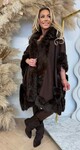 FAKE FUR PONCHO 96120 COFFEE FAKE FUR PONCHO 96120 COFFEE