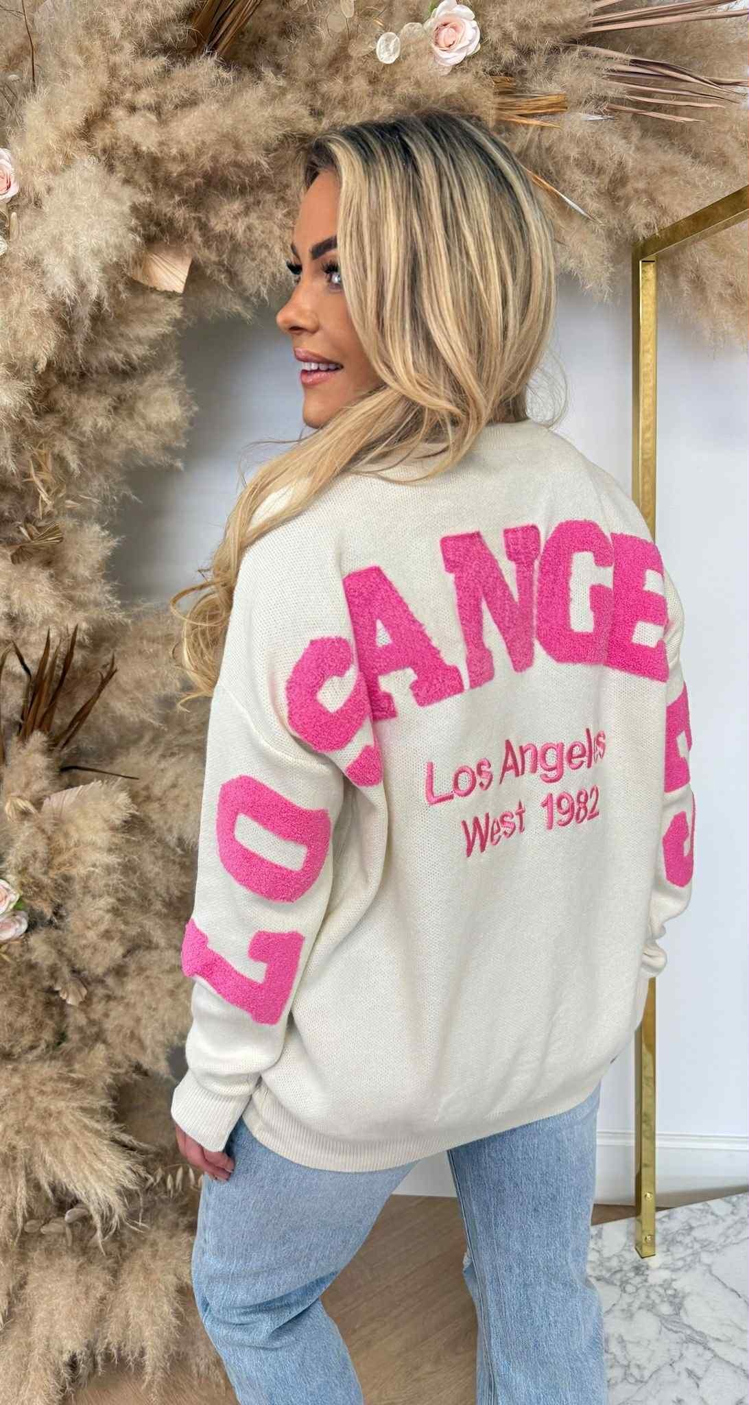 LOS ANGELES TEDDY TEKST SWEAT 3831143 LIGHTBEIGE