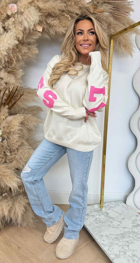 LOS ANGELES TEDDY TEKST SWEAT 3831143 LIGHTBEIGE LOS ANGELES TEDDY TEKST SWEAT 3831143 LIGHTBEIGE