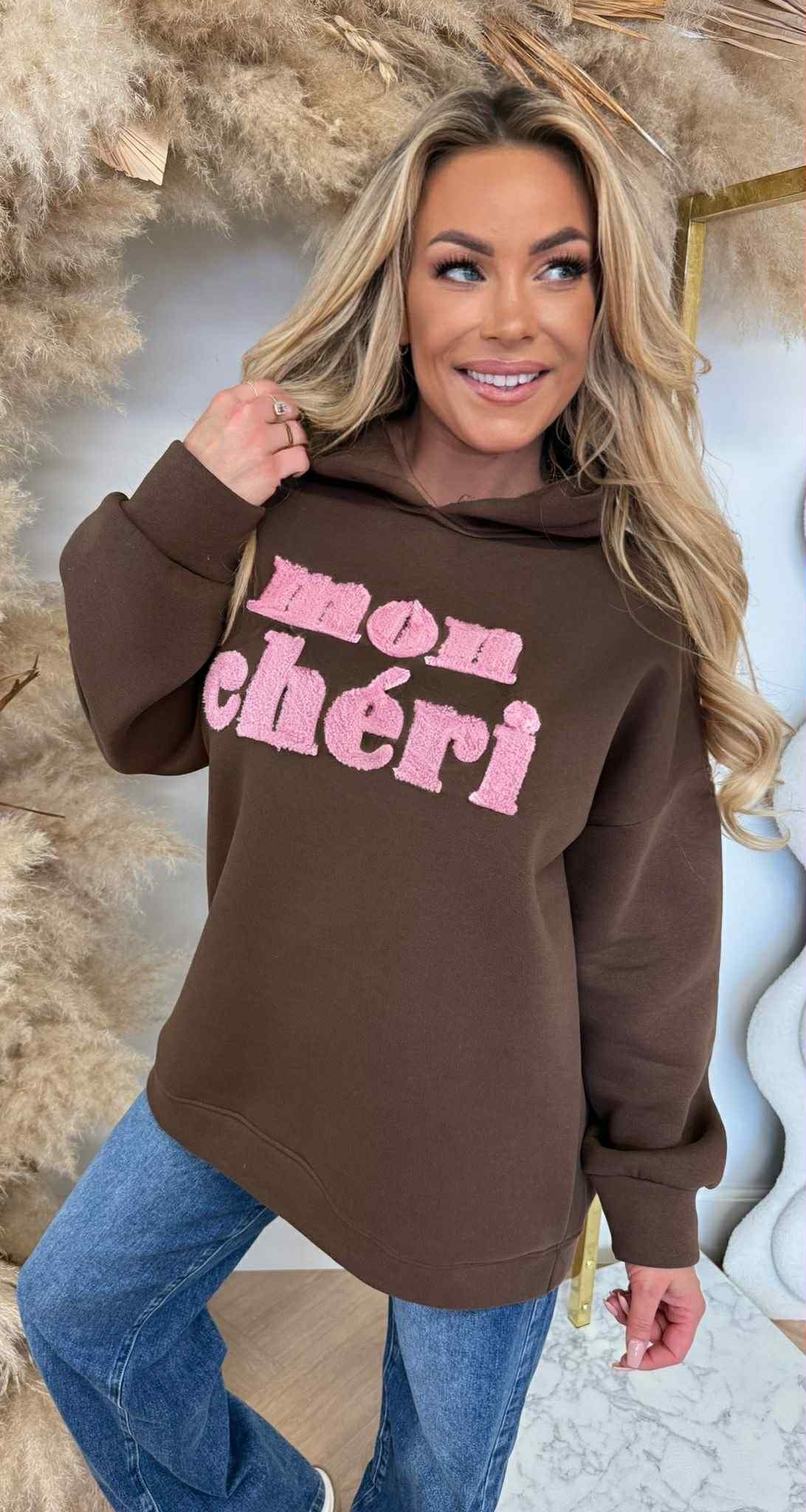 MON CHERI OVERSIZED HOODIE *L* CHOCO