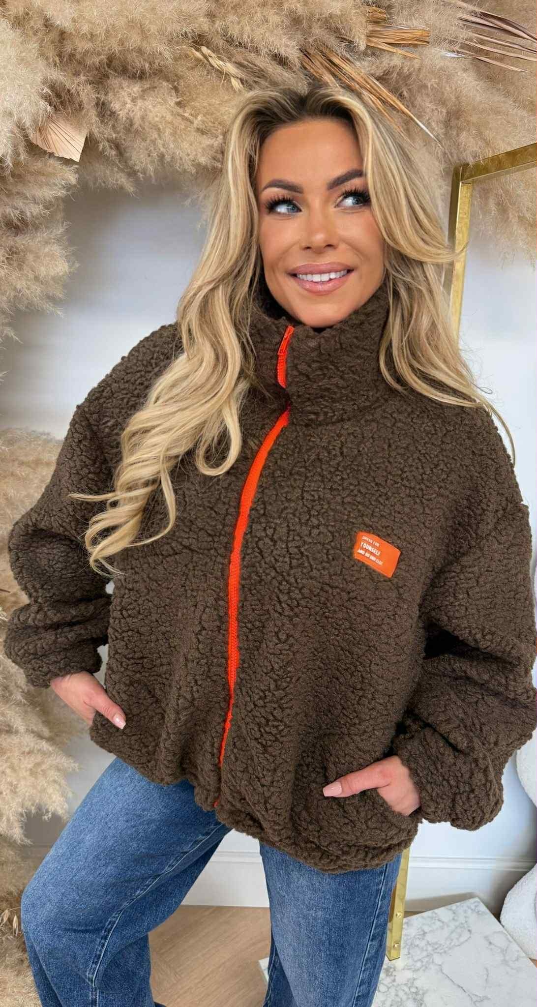 TEDDY ZIP JACKET CHOCO