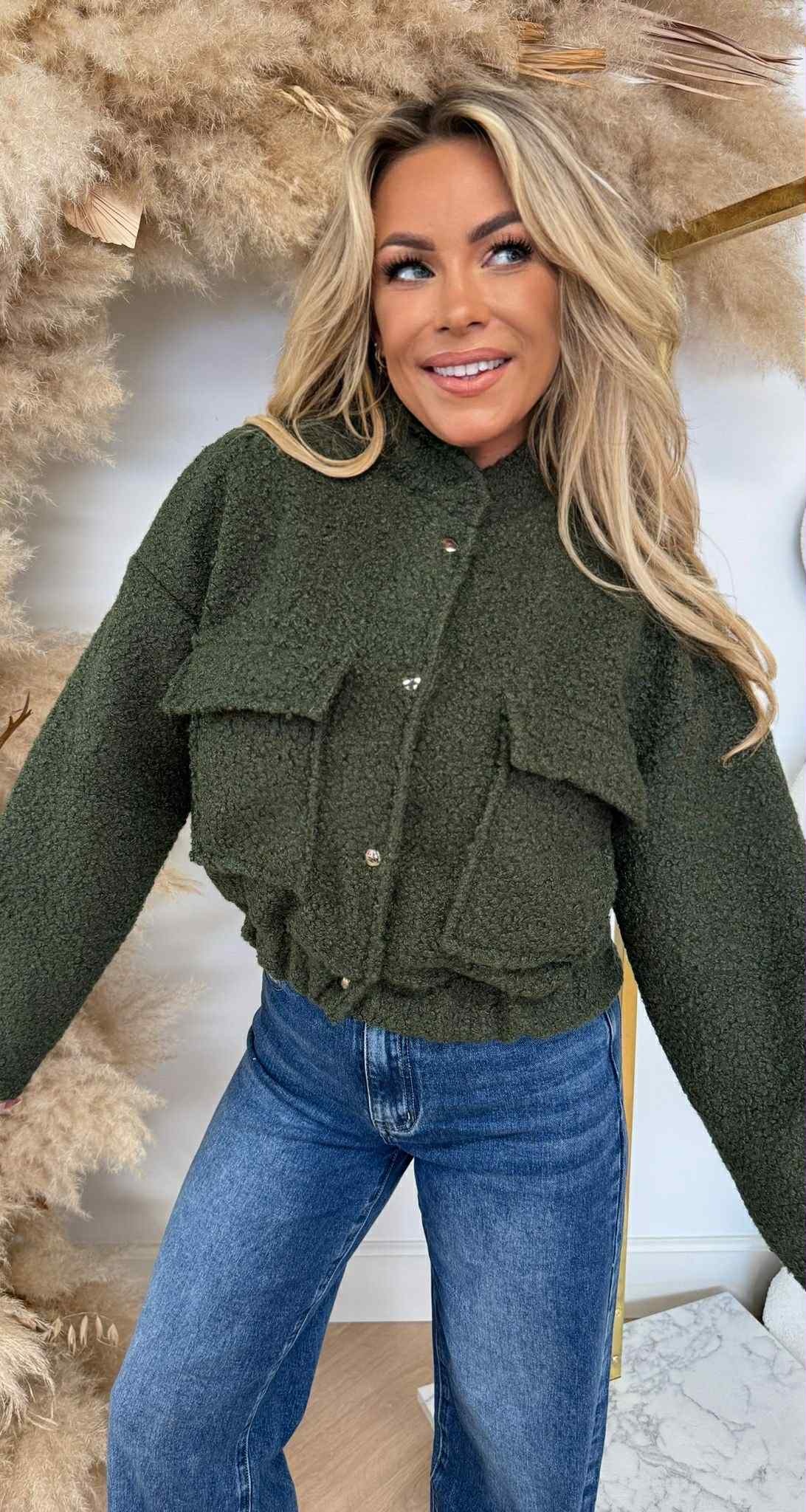 TEDDY BOMBER JACKET ARMYGREEN