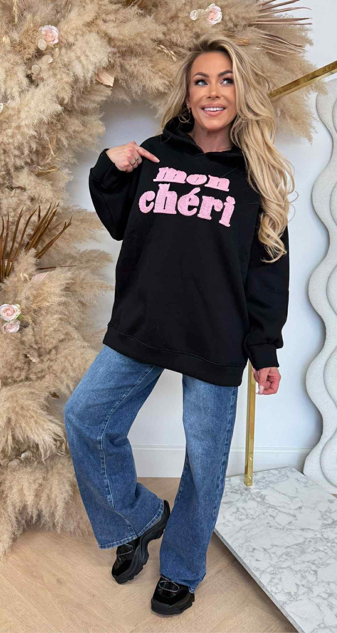 MON CHERI OVERSIZED HOODIE *L* BLACK