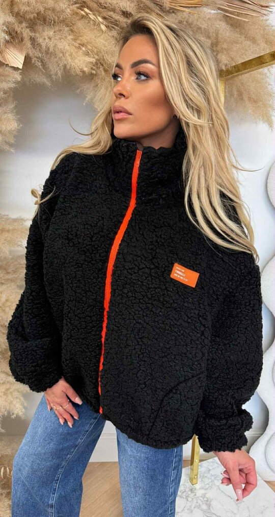 TEDDY ZIP JACKET BLACK TEDDY ZIP JACKET BLACK