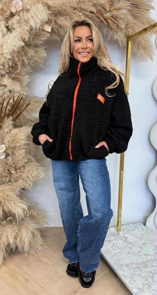 TEDDY ZIP JACKET BLACK TEDDY ZIP JACKET BLACK