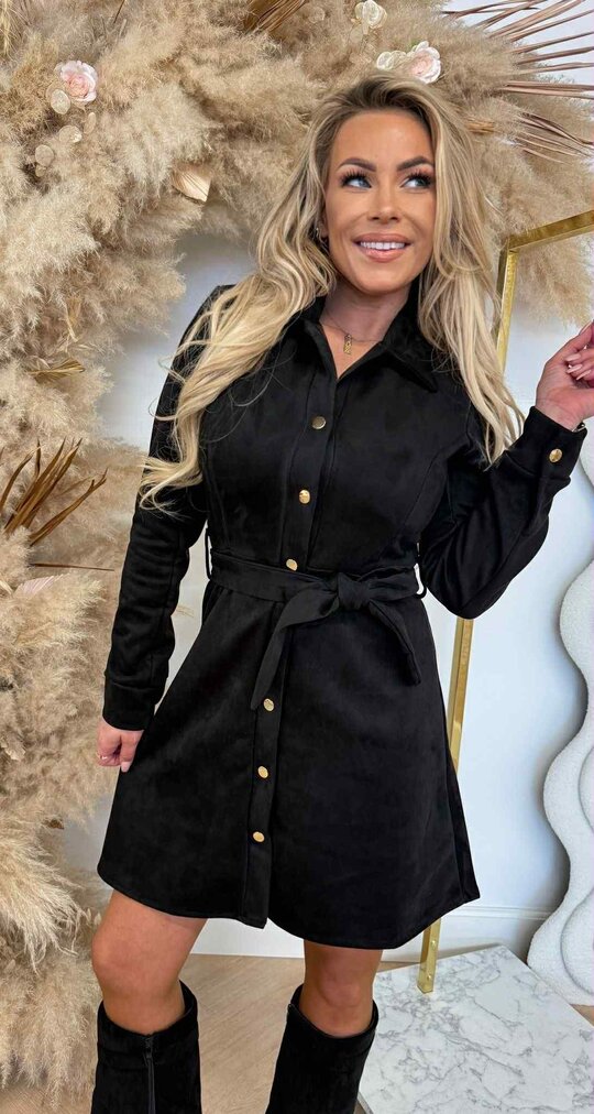 SUEDINE LUS DRESS BLACK SUEDINE LUS DRESS BLACK