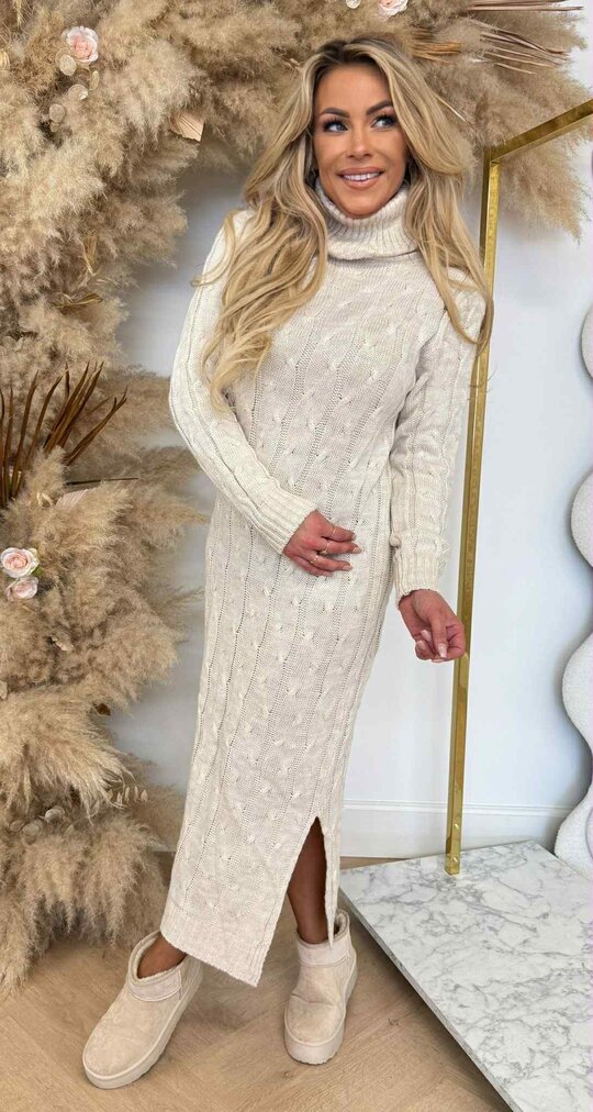 KABEL KOL DRESS LONG LIGHTBEIGE KABEL KOL DRESS LONG LIGHTBEIGE