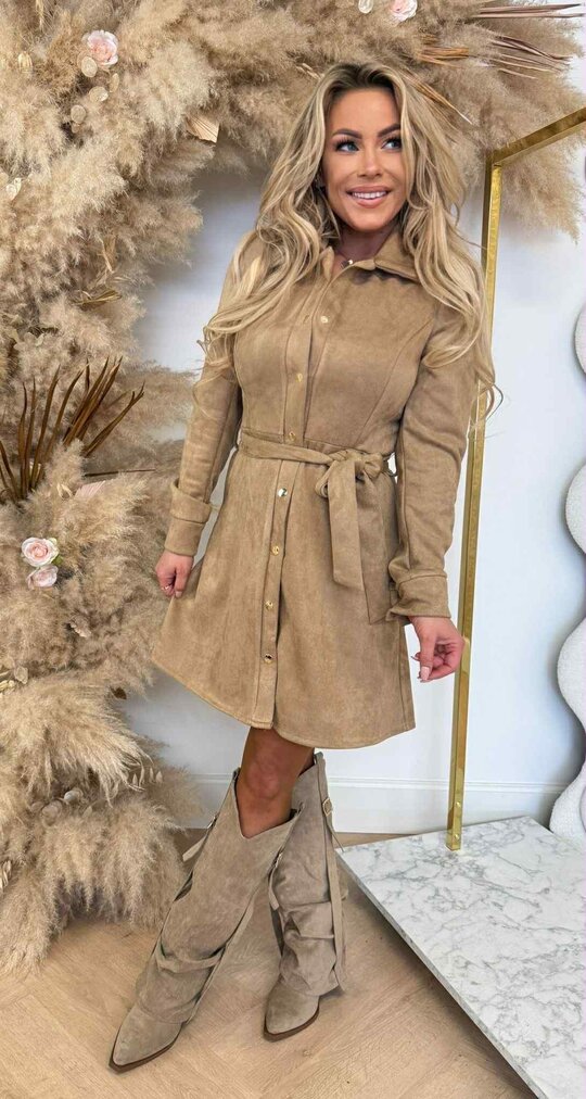 SUEDINE LUS DRESS BEIGE SUEDINE LUS DRESS BEIGE