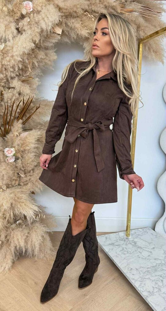 SUEDINE LUS DRESS CHOCO SUEDINE LUS DRESS CHOCO