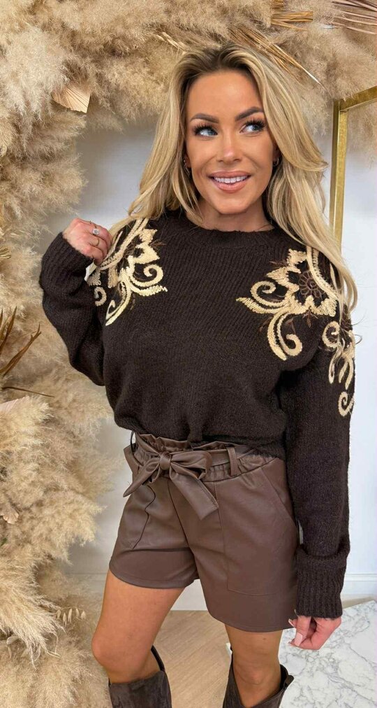 EMBROIDERY SWEAT 8531 CHOCO EMBROIDERY SWEAT 8531 CHOCO
