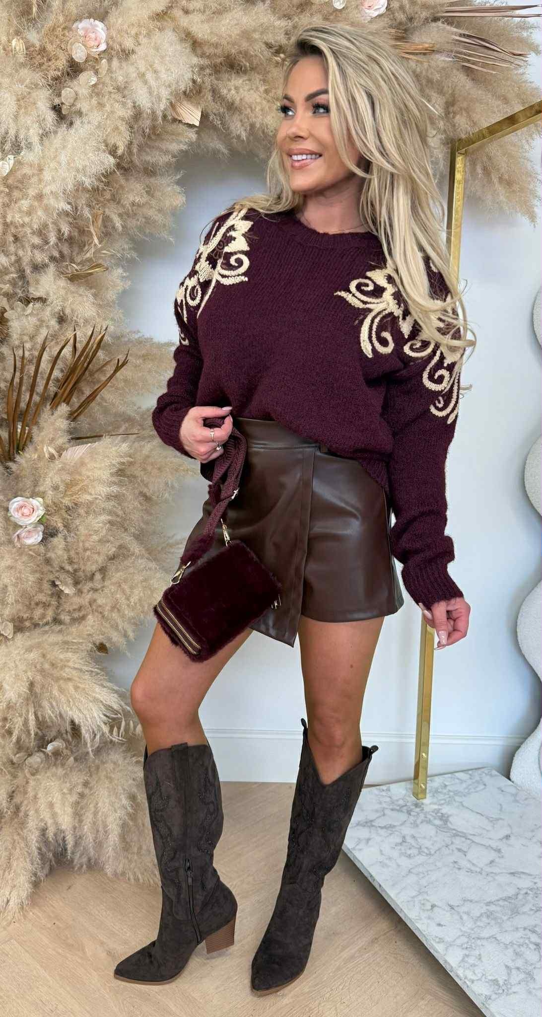 EMBROIDERY SWEAT 8531 BORDEAUX