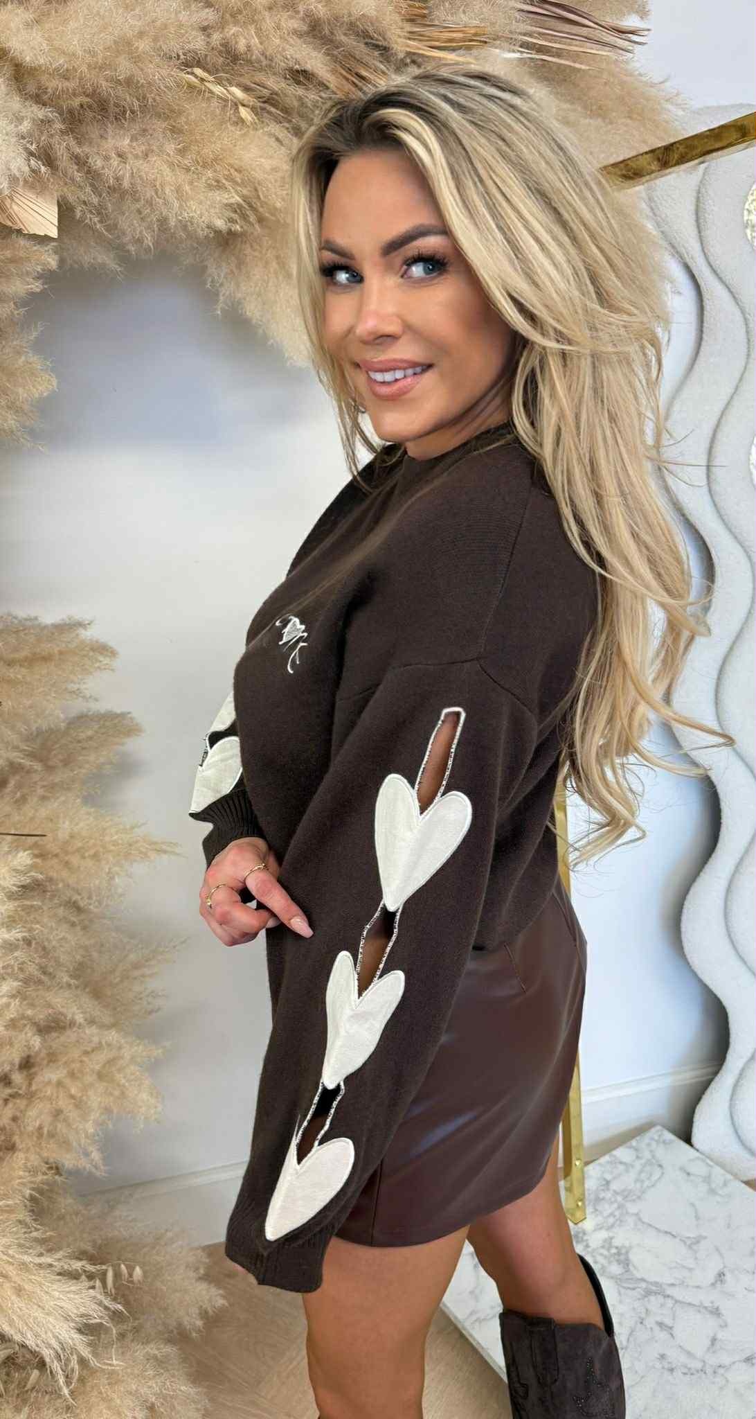 HARTJES SLEEVE SWEAT 771 CHOCO