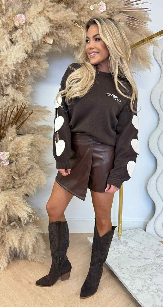 HARTJES SLEEVE SWEAT 771 CHOCO HARTJES SLEEVE SWEAT 771 CHOCO