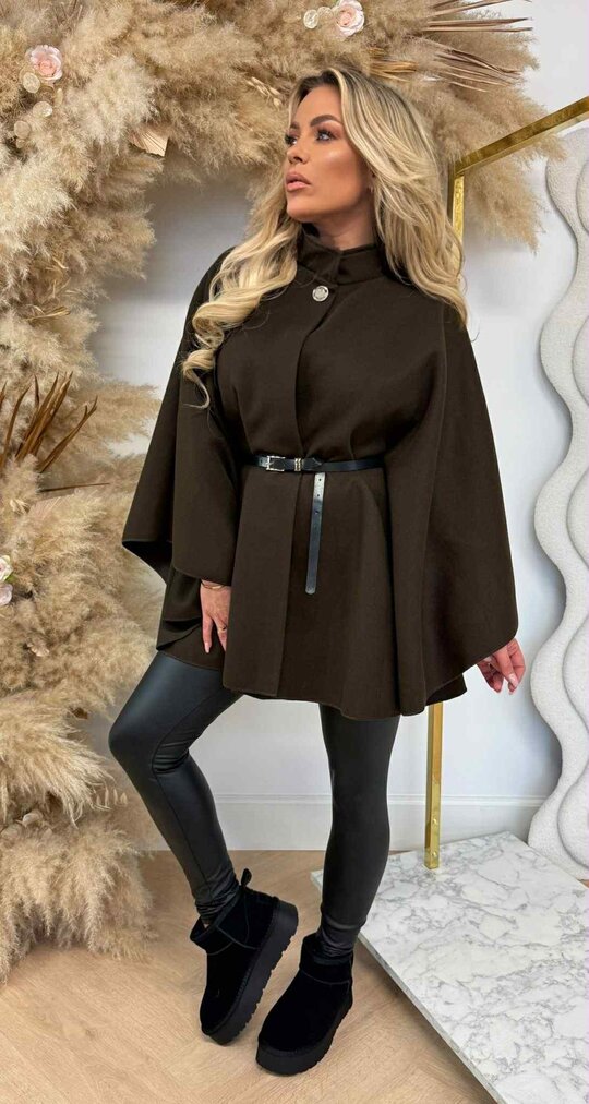 SANNE BELT PONCHO CHOCO
