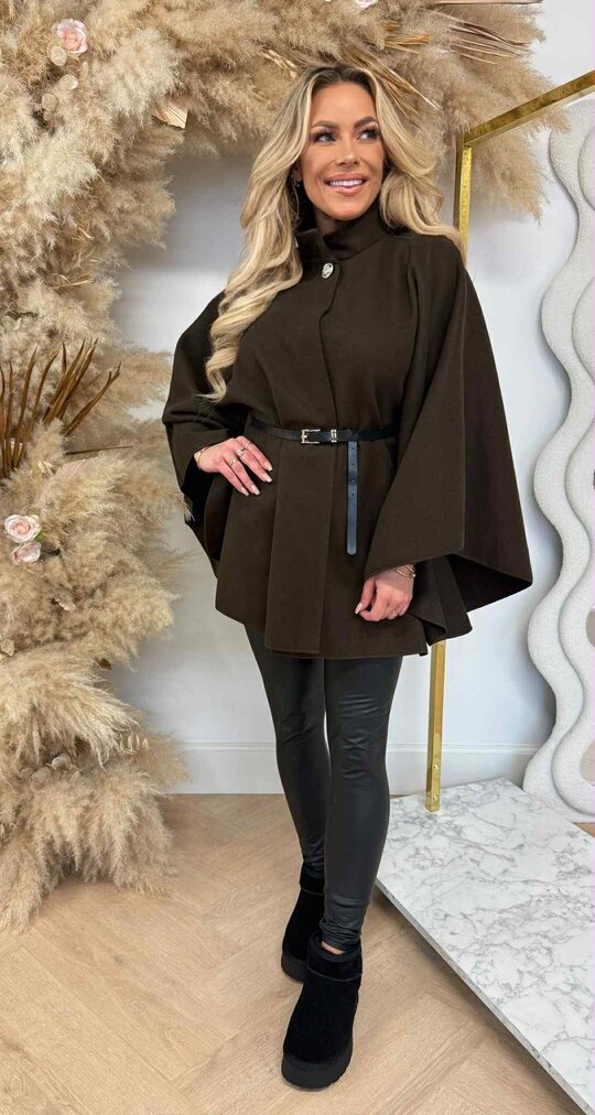 SANNE BELT PONCHO CHOCO