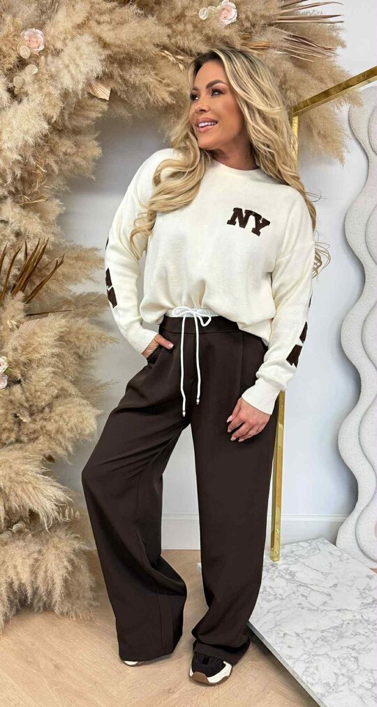 NEW YORK SWEAT 657 BEIGE/CHOCO