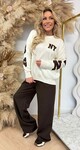 NEW YORK SWEAT 657 BEIGE/CHOCO