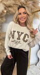 NYC GUC PRINT SWEAT AM775 TAUPE