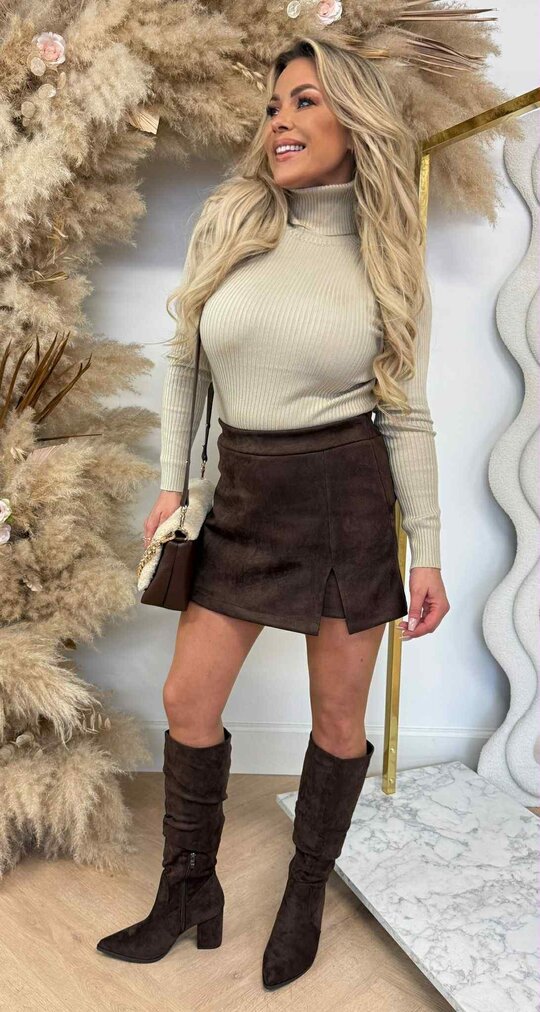 KAYLLA BASIC RIB TOP 9827 BEIGE