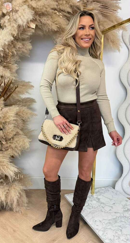 KAYLLA BASIC RIB TOP 9827 BEIGE