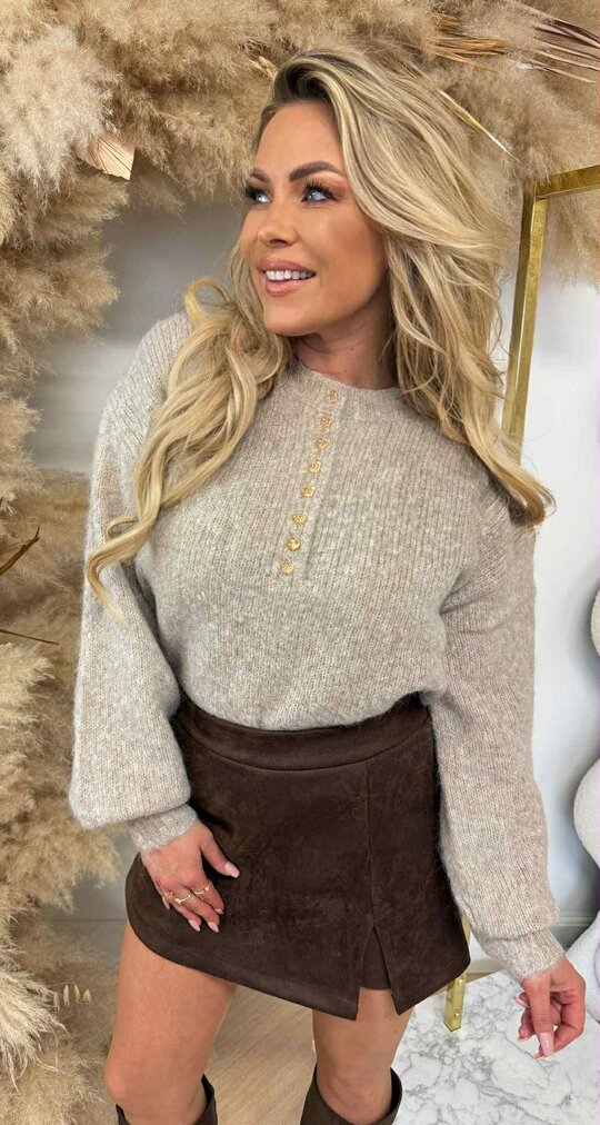LOVELY HARTJES SWEAT 8166 TAUPE