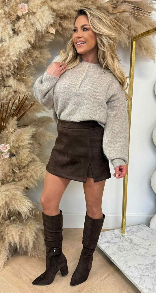 LOVELY HARTJES SWEAT 8166 TAUPE