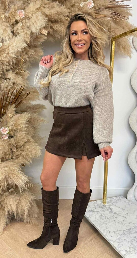 LOVELY HARTJES SWEAT 8166 TAUPE