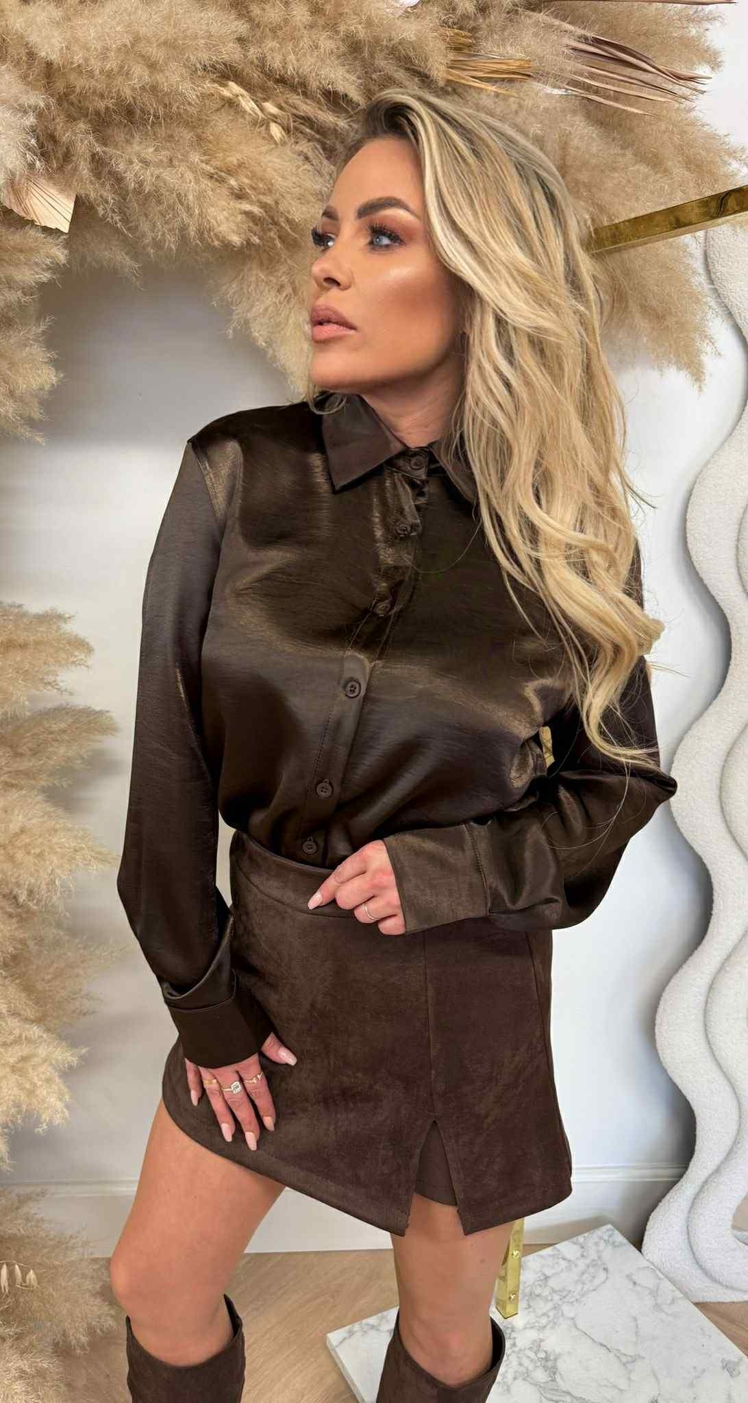 BY SWAN SHINE BLOUSE 9980 COFFEE BY SWAN SHINE BLOUSE 9980 COFFEE