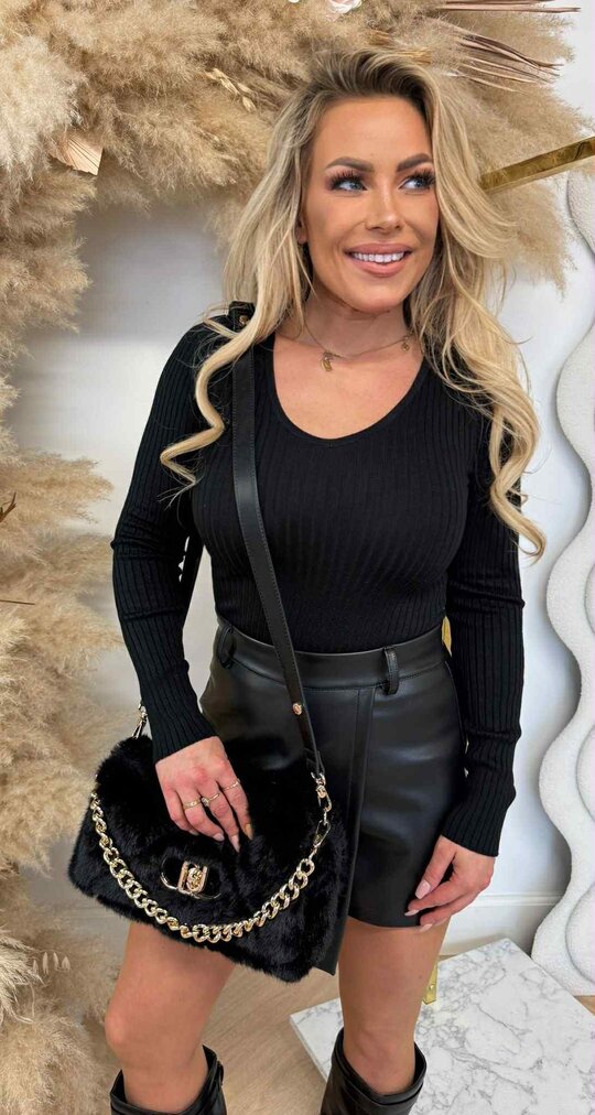 RIB V TOP 9831 BLACK