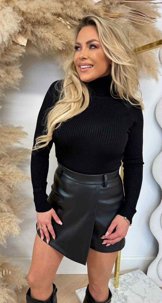 KAYLLA BASIC RIB TOP 9827 BLACK