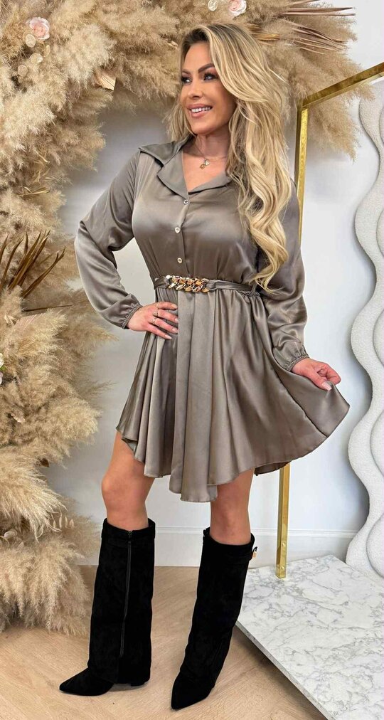 CHAIN SATIN TUNIEK GUN