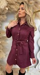 SUEDINE LUS DRESS AUBERGINE