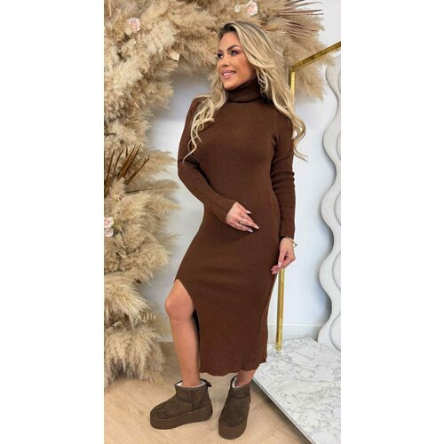 SPLIT KOL MAXI DRESS CHOCO