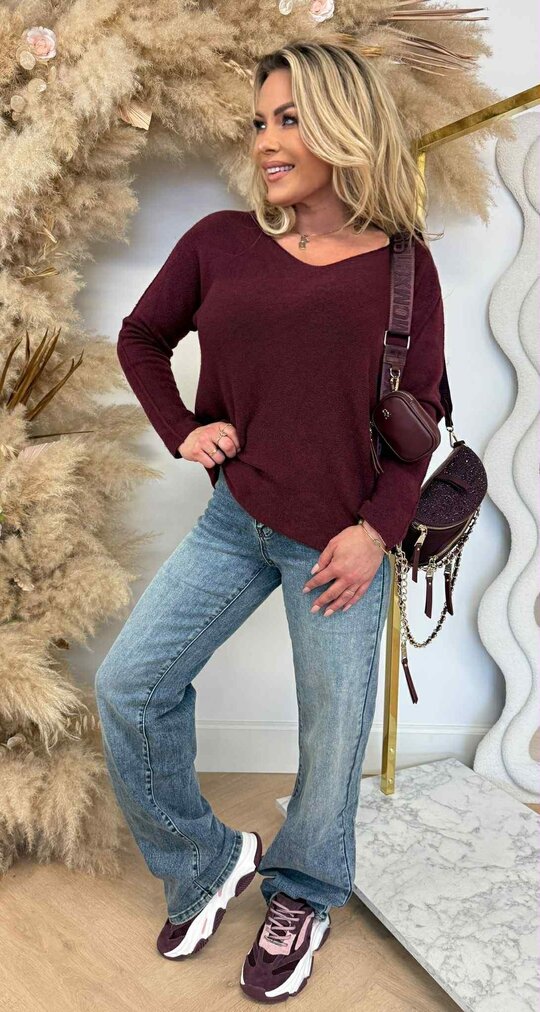 ROMY SOFT V TOP AUBERGINE