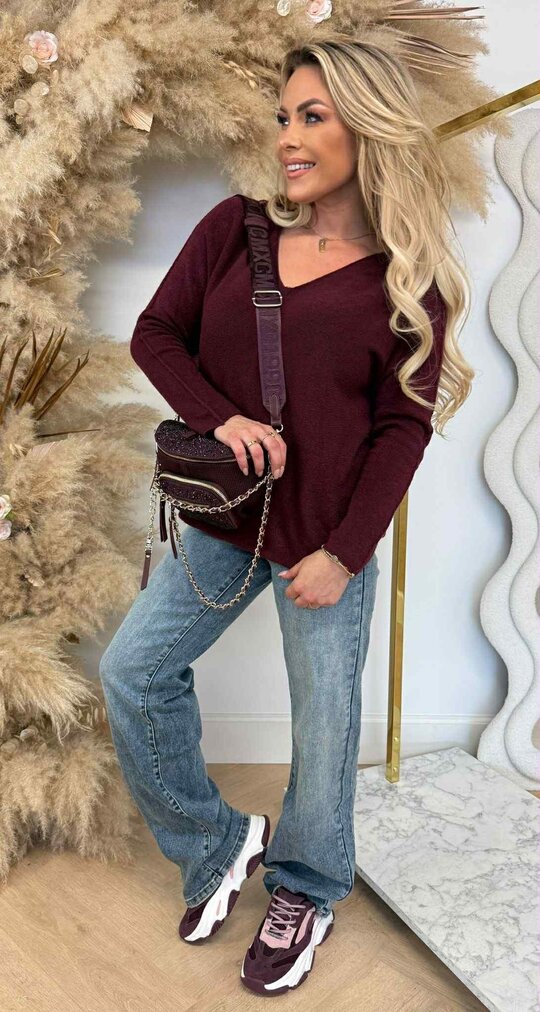 ROMY SOFT V TOP AUBERGINE