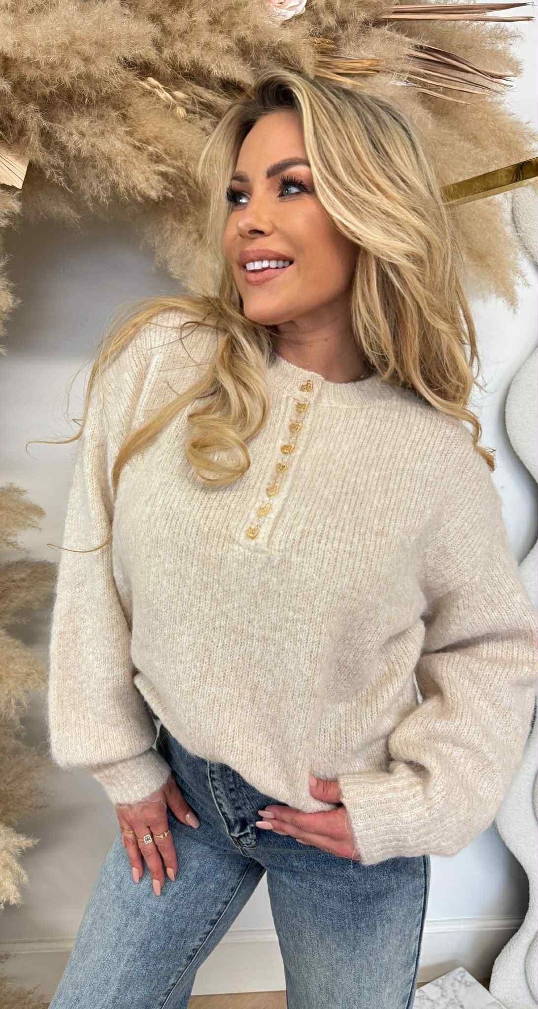 LOVELY HARTJES SWEAT 8166 LIGHTBEIGE
