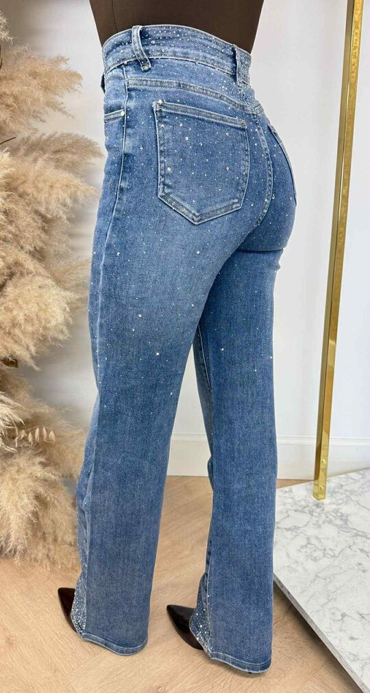 SPARKLE WIDE LEG JEANS 880-3 DENIMBLUE