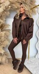 SUEDINE BASIC BOMBER CHOCO