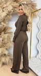 BY SWAN TRAVEL BUTTON JUMPSUIT 9729 CHOCO