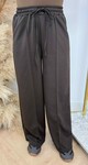 BASIC WIDE LEG PANTS CHOCO
