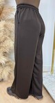BASIC WIDE LEG PANTS CHOCO