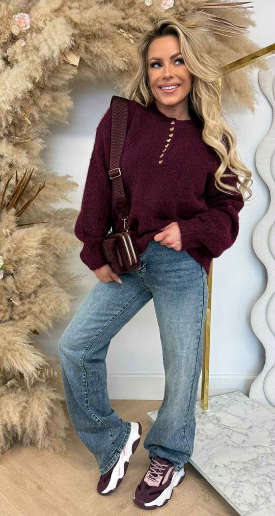 LOVELY HARTJES SWEAT 8166 WINE